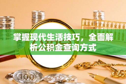 普湾新区掌握现代生活技巧，全面解析公积金查询方式