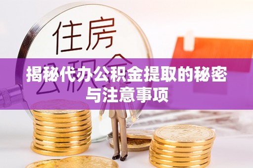 普湾新区揭秘代办公积金提取的秘密与注意事项
