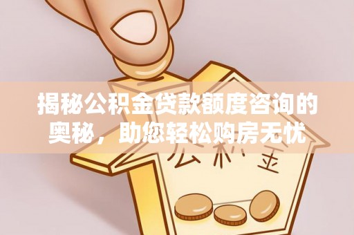 普湾新区揭秘公积金贷款额度咨询的奥秘，助您轻松购房无忧