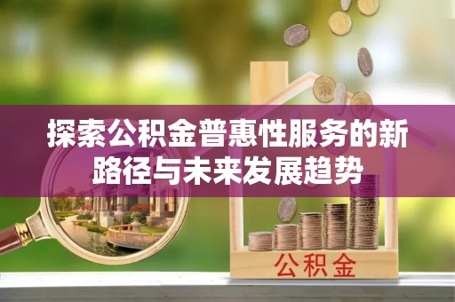 普湾新区探索公积金普惠性服务的新路径与未来发展趋势